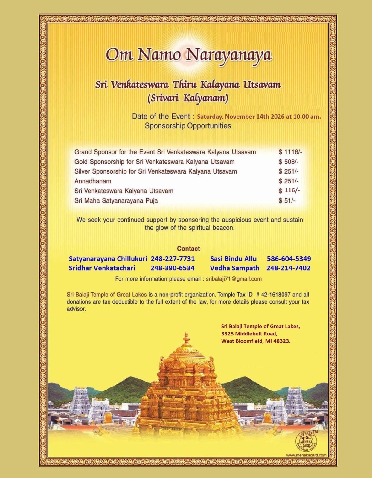 Sri Venkateshwara Thiru Kalyana Mahotsavam - 2