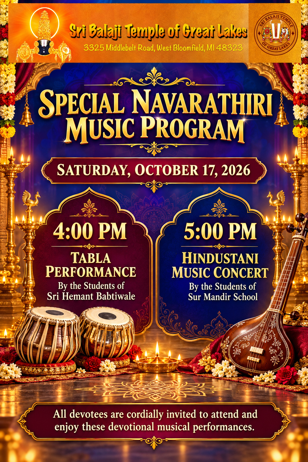 Navarathiri Music Program Tabala and Hindustani Music